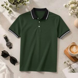 true habit Self Design Men Polo Neck