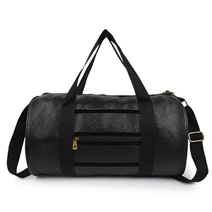20l leather gym duffle bag for men amp women  adjustable shoulder gym bag  unisex gym bag  duffle bag for gym sports training workout amp fitness bag black