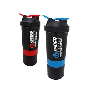 plastic spider bottle 500ml pack of 2 red blue