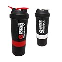 Spacial Combo of Gym Shaker Bottle 500 ml with 2 Storage Compartment Cup Combo for Gym (Pack of 2)… (Multicolour 1)