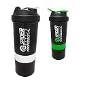 Spacial Combo of Gym Shaker Bottle 500 ml with 2 Storage Compartment Cup Combo for Gym (Pack of 2)… (Multicolour 9)