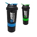 Spacial Combo of Gym Shaker Bottle 500 ml with 2 Storage Compartment Cup Combo for Gym (Pack of 2)… (Multicolour 16)