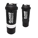 Spacial Combo of Gym Shaker Bottle 500 ml with 2 Storage Compartment Cup Combo for Gym (Pack of 2)… (Multicolour 10)