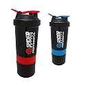 Spacial Combo of Gym Shaker Bottle 500 ml with 2 Storage Compartment Cup Combo for Gym (Pack of 2)… (Multicolour 3)
