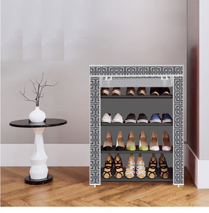true joys 4 shelf foldable collapsible shoerack metal shoe stand