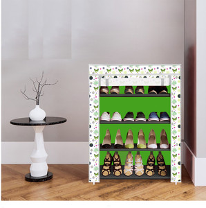 true joys 4 shelf foldable collapsible shoerack metal shoe stand