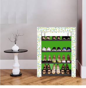 true joys 4 shelf foldable collapsible shoerack metal shoe stand