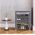True Joys 4 Shelf Foldable Collapsible ShoeRack Metal Shoe Stand