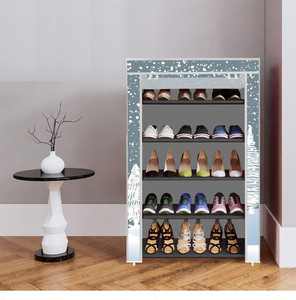 true joys 5 shelf foldable collapsible shoerack metal shoe stand