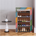 True Joys 5 Shelf Foldable Collapsible ShoeRack Metal Shoe Stand