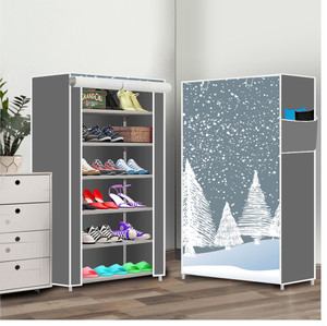 true joys 6 shelf foldable collapsible shoerack metal shoe stand