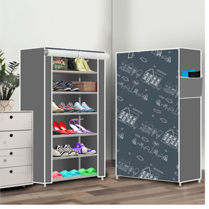 true joys 6 shelf foldable collapsible shoerack metal shoe stand