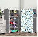 True Joys 6 Shelf Foldable Collapsible ShoeRack Metal Shoe Stand (20|Grey Peacock Feather, 6 Shelves, DIY(Do-It-Yourself))