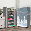 True Joys 6 Shelf Foldable Collapsible ShoeRack Metal Shoe Stand