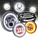 TRUE MODS 7 Inch Halo LED Headlight 4.5" Passing Light for Harley Davidson