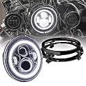 TRUE MODS 7 Inch Halo LED Headlight for Harley Davidson Daymaker Motorcycle