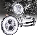 TRUE MODS 7 Inch Halo LED Headlight for Harley Davidson Daymaker Motorcycle
