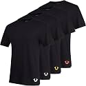 True Religion Mens Undershirts, 4 Pack Lightweight 100% Cotton Crewneck