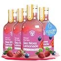 True Sea Moss Mixed Berry Lemonade – Single Flavor Pack with Classic & Electrolyte Formula Variation – Hydration Drink – 4 × 12 fl oz Bottles