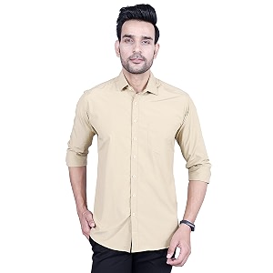 Mens Cotton Solid Slim Fit Casual Spread