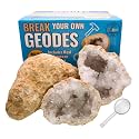TruEnergy Break Your Own Geodes Kit – 3 to 4 Real Geodes 3.5"–4.5", 90% Hollow Rate, Crack Open & Discover Crystals – STEM Geology Rock Kit, Science Gift for Kids Ages 6+, Party Favors XL