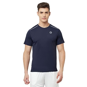 TRUEREVO Mens Solid Half Sleeve Round Neck