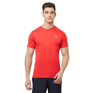 TRUEREVO Mens Solid Half Sleeve Round Neck