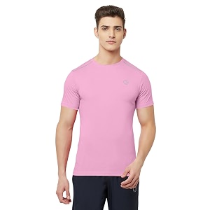 TRUEREVO Mens Solid Half Sleeve Round Neck