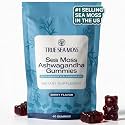 TrueSeaMoss Ashwagandha Gummies for Women & Men – Vegan Formula with Sea Moss, Bladderwrack & Burdock Root – 60 Gummies (Pouch May Vary)