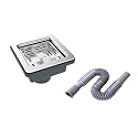 TrueSink Quartz Kitchen Sink 16x18X9 Inches Black | Sound Proof, Heat &amp; Scratch Resistant Single Bowl Granite Kitchen Sink/Basin with Waste Coupling &amp; Pipe | Sink for Kitchen Black
