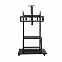 Trueview Rolling Mobile TV Cart with Wheels for 55-65 Inch LCD LED Smart TVs & Interactive Displays | Height Adjustable TV Floor Stand with Shelf | Portable Stand for Smart Board, Home, Office, school