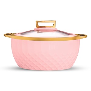 trueware classic inner steel with see through toughened glass lid casserole  1500 ml pink  pu insulated  bpa free  oduor proof  food grade  ideal for chapatti  roti  curd maker  hot pot