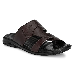 Mens Genuine Leather Slippers Thong Sandals
