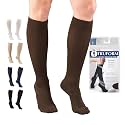Truform Compression Socks, 15-20 mmHg, Knit Women's Dress Socks, Knee High Over Calf Length