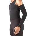 Truform Lymphedema Compression Arm Sleeve, 15-20 mmHg Post Mastectomy Support, Black, Medium