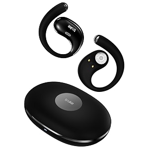 truke new launch resonancex open ear wireless earbuds 24-bit spatial audio 70hrs playtime with fast charging 16mm titanium drivers 40ms low latency quad mic enc calls made in india ash black