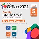 TrulyOffice 2024 Family Lifetime License for Mac | 4 in 1 All Access TrulyOffice Suite | Words, Sheets, Slides, and Cloud | 5 Users | Physical Activation Card