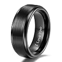 TRUMIUM 4mm 6mm 8mm Black Tungsten Rings for Men Women Step Edges Size 4-15