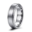 TRUMIUM 4mm 6mm 8mm Black Tungsten Rings for Men Women Step Edges Size 4-15