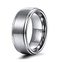 TRUMIUM 4mm 6mm 8mm Black Tungsten Rings for Men Women Step Edges Size 4-15
