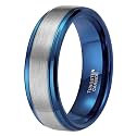 TRUMIUM 4mm 6mm 8mm Black Tungsten Rings for Men Women Step Edges Size 4-15