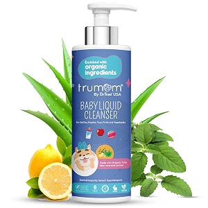 trumom usa organic plant-based multipurpose liquid cleanser safe anti- bacterial formula cleans baby accessories nursing bottle nipples toys fruits amp vegetables safe 500 ml