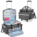 Trunab Rolling Medical Bag with Trolley & Dividers, Nurse Responder Tote
