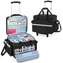 Trunab Rolling Medical Bag with Trolley & Dividers, Nurse Responder Tote