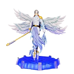 trunkin digi adventure action figures 285cm pvc statue model angemon led angewomon figure for collection