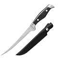 TRUSCEND Boning Knife with Protective Sheath, Razor Sharp Stainless Steel Chef Knives for Boning Filleting Trimming Skinning, Kitchen Cutlery with Ergonomic Anti-slip Handle