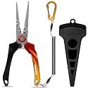 TRUSCEND Easy Use Lockable Fishing Pliers with Tungsten Carbide Cutter, Innovative Ergonomic Handy Handle, Saltwater Corrosion Resistant Teflon Coated Fishing Tool, Light Multi-Function Fishing Gear