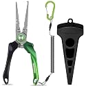 TRUSCEND Easy Use Lockable Fishing Pliers with Tungsten Carbide Cutter, Innovative Ergonomic Handy Handle, Saltwater Corrosion Resistant Teflon Coated Fishing Tool, Light Multi-Function Fishing Gear