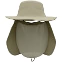 TRUSCEND Fishing Sun Hats for Men, UPF50+ Waterproof Wide Brim Hats for Fishing & Hunting with Face Covering & Neck Flap