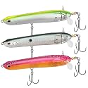TRUSCEND Popobait Fishing Lures with BKK Hooks, Balanced Spray/Sound/Swim, Instant Startup, Topwater Pencil Fishing Lures for Bass, Pike, Trout, Plopper Fishing Teasers for Freshwater or Saltwater